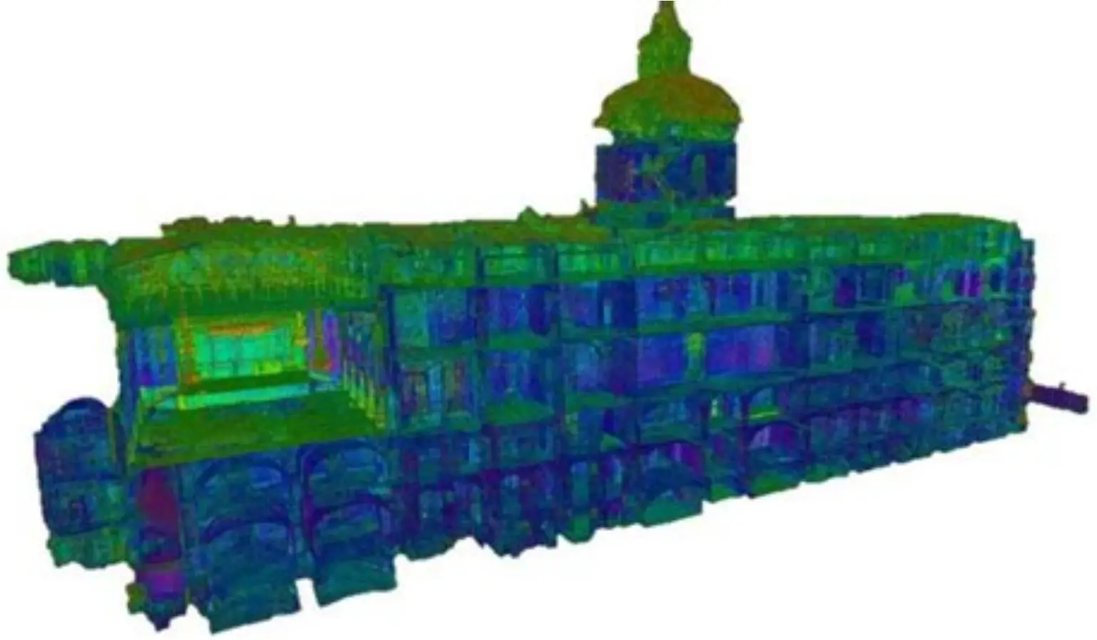Облако точек здания после 3D-сканирования